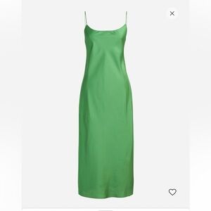 NWT J Crew Gwyneth Slip Dress in Grass Green Luster Charmeuse, 12